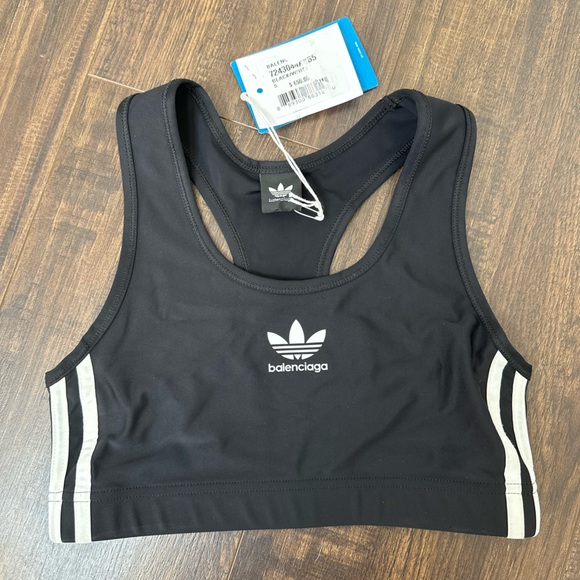 adidas x Balenciaga - Logo Print Sports Bra in Black - Picture 4 of 9